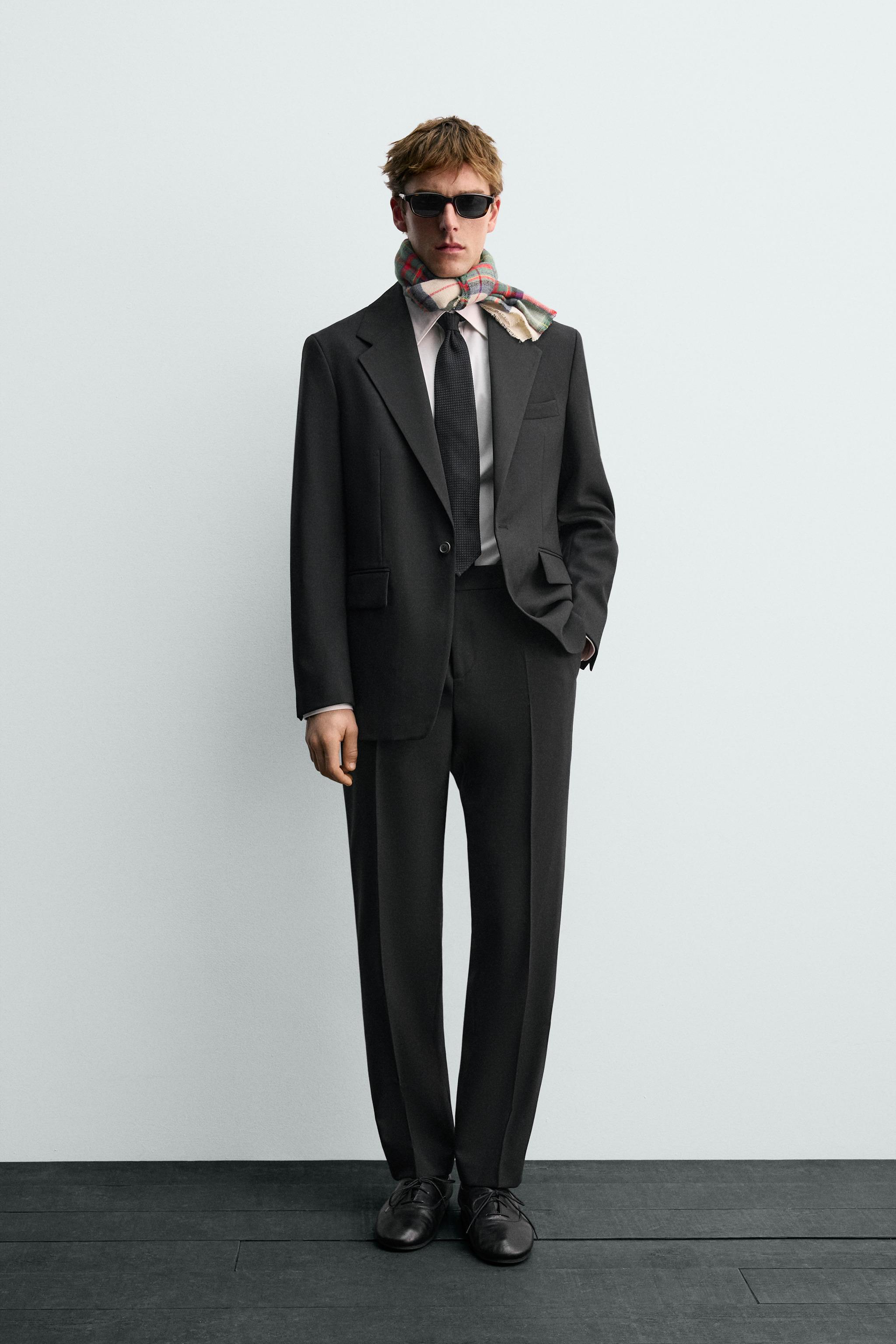WOOL TUXEDO SUIT PANTS AARON LEVINE X ZARA
